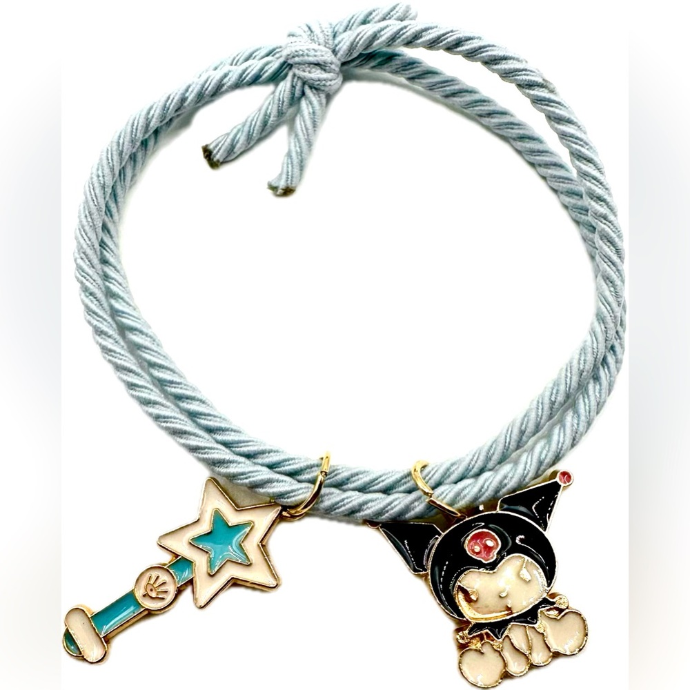 Kuromi& Melody Bracelet 1 Piece-Lite Blue Cable Stretchy Rope, NWOT